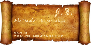 Jáksó Nikoletta névjegykártya