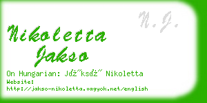 nikoletta jakso business card
